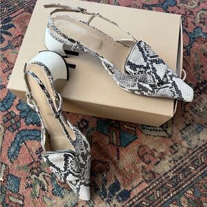 Tibi Snakeskin Pattern Slingback Heels 40.5